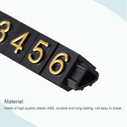 MECCANIXITY Adjustable Removable Mini Cube Price Tag Display Number Letter Price Label Stand Block Kit for Shop Counter Gold on Black,3.8x6.9mm,10 Sets in Saudi Arabia