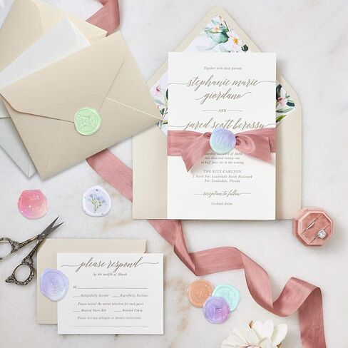 Wax Seal Stickers for Wedding Envelopes 108 Pcs Invitation Envelope Seal Sticker Premade for Baby Shower Birthday Bridal Shower Valentine,Unique Clear Crystal Style with Love Floral Botanical Theme,Self Adhesive Envelope Decorations. in Kuwait