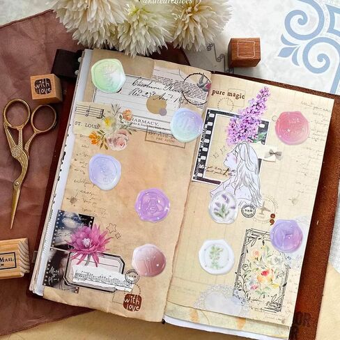 Wax Seal Stickers for Wedding Envelopes 108 Pcs Invitation Envelope Seal Sticker Premade for Baby Shower Birthday Bridal Shower Valentine,Unique Clear Crystal Style with Love Floral Botanical Theme,Self Adhesive Envelope Decorations. in Kuwait