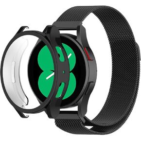 نطاقات معدنية مغناطيسية متوافقة مع Samsung Galaxy Watch 6 40 مم 44 مم ، حزام شبكة من الفولاذ المقاوم للصدأ قابل للتعديل مع علبة TPU للرجال و Wome in Kuwait