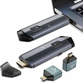 2025 تم ترقية جهاز إرسال ومستقبل HDMI اللاسلكي اللاسلكي 4K ، مجموعة موسع HDMI اللاسلكية المحمولة 100 قدم ، قابس وتشغيل 2.4G/5G ، يتدفق من الكمبيوتر المحمول/الكمبيوتر/التلفزيون/الكاميرا لمراقبة/جهاز العرض/HDTV (أسود) in Kuwait