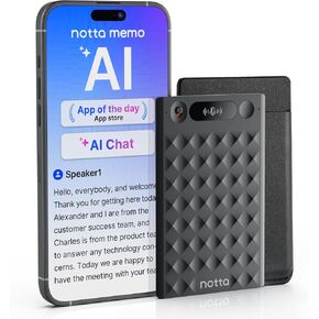AI Voice Recorder, Notta Memo Digital Voice Recorder w/Case, AI Transcription & Summary of Global Main Languages, 2000h Recording Memory, One-Press Recording for Calls, Meetings, Interviews, Lectures in Saudi Arabia
