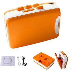 Portable Stereo Cassette Player, Retro Tape Machine, Multi-Function Radio Recorder, Equipped with Headphones(Blue Clear) in Saudi Arabia