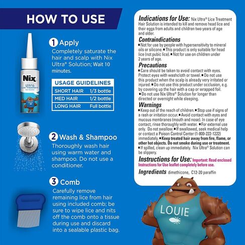 Nix Ultra Superlice Treatment, All-in-One Shampoo, 3 fl oz & Lice Removal Comb in Saudi Arabia