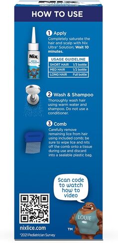 Nix Ultra Superlice Treatment, All-in-One Shampoo, 3 fl oz & Lice Removal Comb in Saudi Arabia