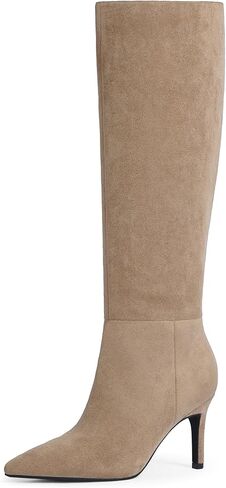 Knee High Boots Women Pointed Toe Tall Boots 3 In Stiletto High Heel Long Boots Side Zipper Dress Knee High Boots in Saudi Arabia