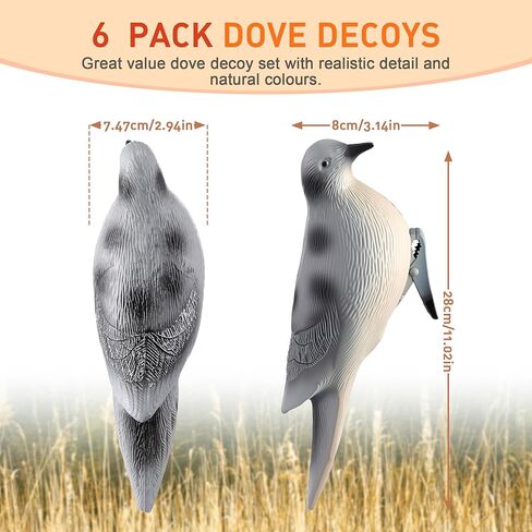 Bucherry 6 Pack Outdoors Dove Devs ، Dove Hunting Defe مع مقاطع ومواد متينة للمانعة للتسلية لصيد الحمام والسيطرة على الطيور in Kuwait