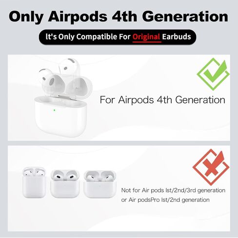 حالة الشحن اللاسلكية متوافقة مع AirPods 4th Generation ، USB-C Port Airpods 4 استبدال حالة الشحن ، لا Airpod 4th in Kuwait