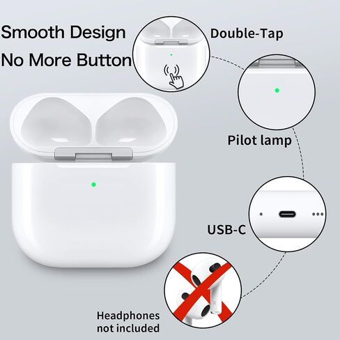حالة الشحن اللاسلكية متوافقة مع AirPods 4th Generation ، USB-C Port Airpods 4 استبدال حالة الشحن ، لا Airpod 4th in Kuwait