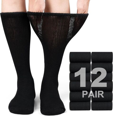 Falari Physicians Approved Diabetic Socks Crew Unisex 3, 6 or 12-Pack in Kuwait