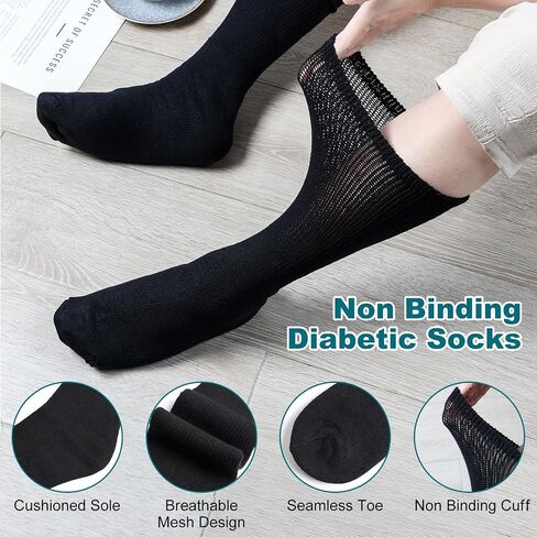 Falari Physicians Approved Diabetic Socks Crew Unisex 3, 6 or 12-Pack in Kuwait