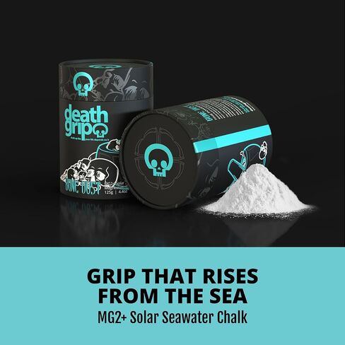 Death Grip Bone DUST MG2+ Climbing Chalk 125g - Fine Powder, Pure Solar Seawater Magnesium Carbonate - Gym, Gymnastics, Climbing & Lifting Chalk - Weightlifting & Rock Climbing - Premium Hand Chalk in Kuwait