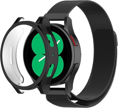 نطاقات معدنية مغناطيسية متوافقة مع Samsung Galaxy Watch 6 40 مم 44 مم ، حزام شبكة من الفولاذ المقاوم للصدأ قابل للتعديل مع علبة TPU للرجال و Wome in Saudi Arabia