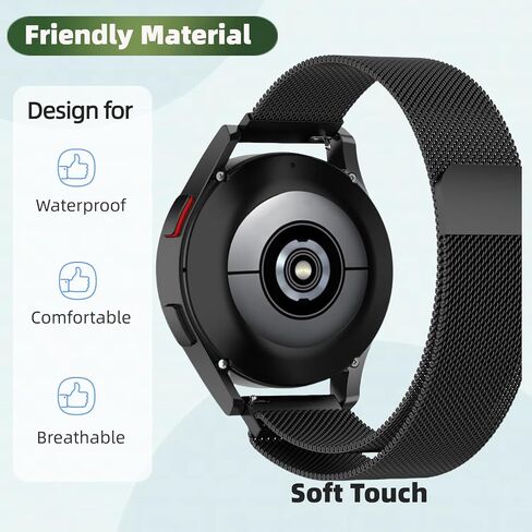 نطاقات معدنية مغناطيسية متوافقة مع Samsung Galaxy Watch 6 40 مم 44 مم ، حزام شبكة من الفولاذ المقاوم للصدأ قابل للتعديل مع علبة TPU للرجال و Wome in Saudi Arabia