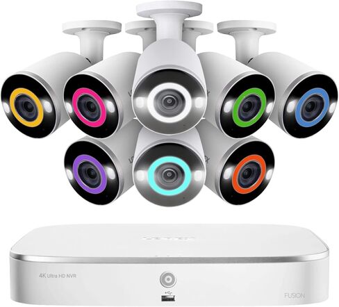 Lorex N4K2SL-88WB Fusion 4K 16-Channel (8 Wired and 8 Wi-Fi) 2TB Wired NVR System with 8X Bullet Cameras Featuring Smart Security Lighting in Saudi Arabia