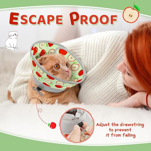 Cat Cone, Adjustable Cat Cone Collar Soft to Stop Licking, Foldable Cute Cat Cone Alternative, Water Resistant Neck Cone for Cats, Lightweight Cat Recovery E Collar for Cat Kitten（Pink，S in Saudi Arabia