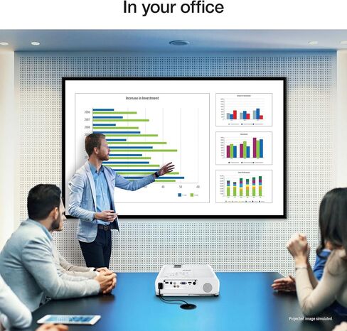 Epson Pro EX7280 3-Chip 3LCD WXGA Projector, 4,000 Lumens Color Brightness, 4,000 Lumens White Brightness, HDMI, Built-in Speaker, 16,000:1 Contrast Ratio in Saudi Arabia