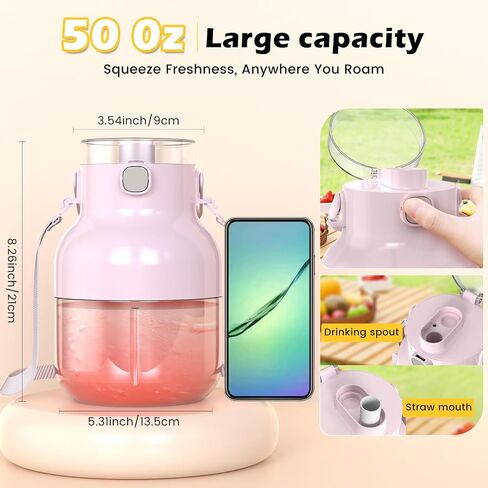 50oz خلاط محمول بحجم الأسرة من أجل العصائر والهزات والعصير ، الترخيص الحقيقي أثناء التنقل مع إعادة مزجها للمكتب والصالة الرياضية والسفر ، وقاد تسرب ، خالي in Saudi Arabia