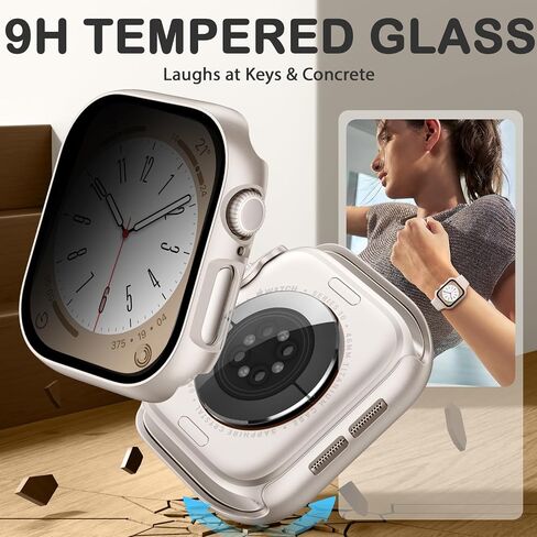 Adorve 8-Pack Privacy Screen Protector for Apple Watch 40mm SE Case Series 6 5 4, Anti-Spy 9H Hardness Tempered Glass Film, Full Protective Face Cover, Slim Guard Bumper for iWatch 40 mm Accessories in Saudi Arabia