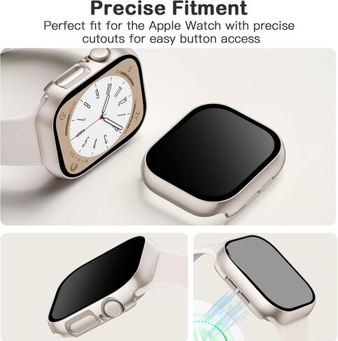 Adorve 8-Pack Privacy Screen Protector for Apple Watch 40mm SE Case Series 6 5 4, Anti-Spy 9H Hardness Tempered Glass Film, Full Protective Face Cover, Slim Guard Bumper for iWatch 40 mm Accessories in Saudi Arabia