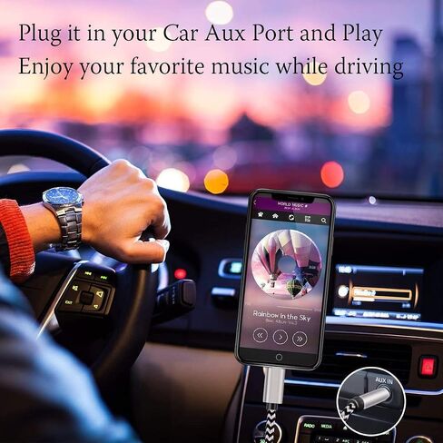 [Apple MFI Certified] iPhone to 3.5mm Car Aux Aux Stereo Cable (3ft/1M) ، Lightning to 3.5mm Nylon Aux Aux متوافق مع iPhone 14/13 Pro/12/11/XS/XR/X 8 7/iPad إلى Stereo/Seeper in Saudi Arabia