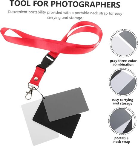 Doitool Gray Cards Portable White Balance Corder Cards with for Dicate Photography Lightweighting and Section Design for in Saudi Arabia