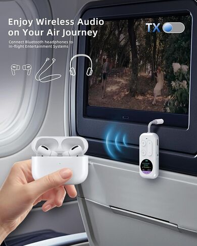 يدعم جهاز إرسال/مستقبل الصوت اللاسلكي Bluetooth ، وقت اللعب أكثر من 20 ساعة ، سماعات AirPods ، محول صوت مع شاشة للطائرة ، البحرية ، السفر ، مكبر صوت in Saudi Arabia