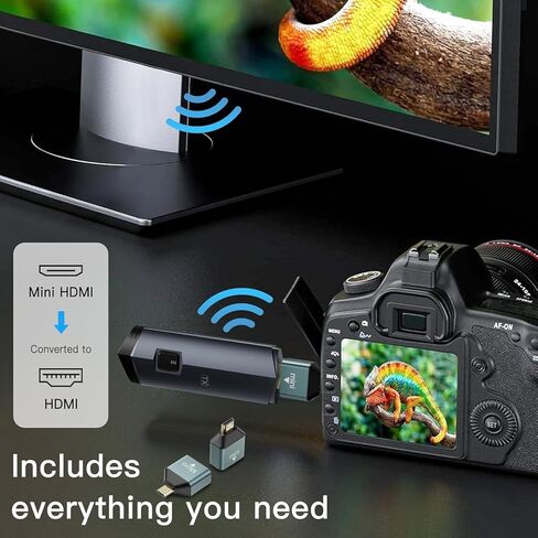 2025 تم ترقية جهاز إرسال ومستقبل HDMI اللاسلكي اللاسلكي 4K ، مجموعة موسع HDMI اللاسلكية المحمولة 100 قدم ، قابس وتشغيل 2.4G/5G ، يتدفق من الكمبيوتر المحمول/الكمبيوتر/التلفزيون/الكاميرا لمراقبة/جهاز العرض/HDTV (أسود) in Kuwait