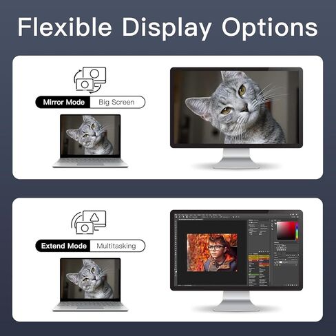 2025 تم ترقية جهاز إرسال ومستقبل HDMI اللاسلكي اللاسلكي 4K ، مجموعة موسع HDMI اللاسلكية المحمولة 100 قدم ، قابس وتشغيل 2.4G/5G ، يتدفق من الكمبيوتر المحمول/الكمبيوتر/التلفزيون/الكاميرا لمراقبة/جهاز العرض/HDTV (أسود) in Kuwait