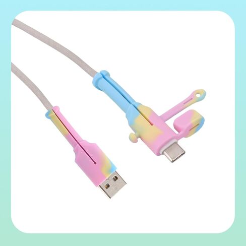 12pcs Charger Cable Protectors for Android, Cute Durable Silicone Charger USB Cord Savers Phone Data Cable Protectors Cover Dustproof Tangle Free & Colorful Cord Organizers for Home & Travel in Saudi Arabia