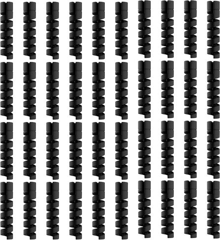 40PCS Charger Cable Saver Protectors – Mixed Black and White Silicone Spiral Cord Protectors for Data and Power Cables in Saudi Arabia