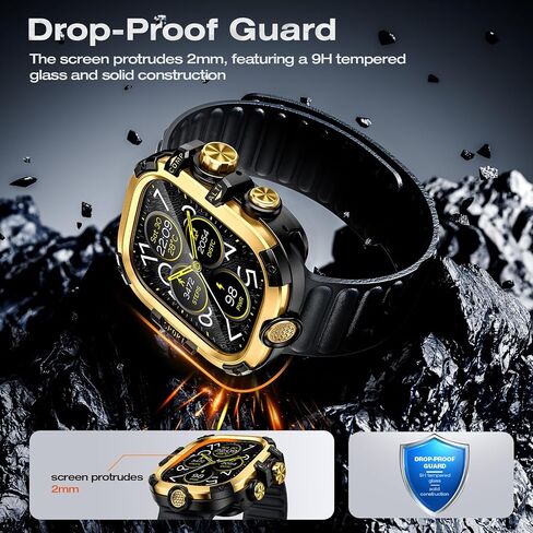 3 in 1 Goton Metal+PC Case for Apple Watch Screen Protector 49mm, Black in Saudi Arabia