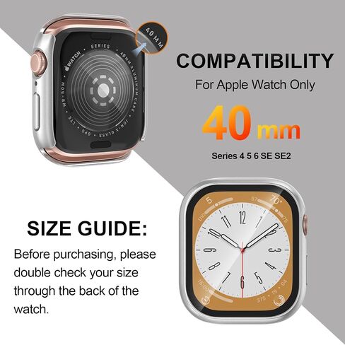 [2 علبة حزمة لوقاية شاشة Apple Watch 44 ملم سلسلة 4/5/6/SE/SE 2nd Gen مع الزجاج المقسى بشكل عام الواقي من PCER Lightweight 2 في 1 Accesitory متوافق مع الغطاء in Saudi Arabia