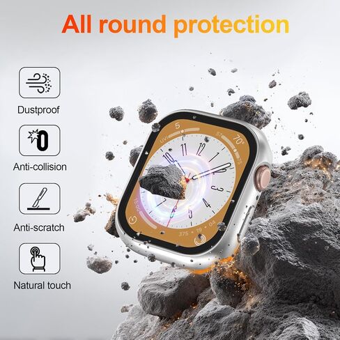 [2 علبة حزمة لوقاية شاشة Apple Watch 44 ملم سلسلة 4/5/6/SE/SE 2nd Gen مع الزجاج المقسى بشكل عام الواقي من PCER Lightweight 2 في 1 Accesitory متوافق مع الغطاء in Saudi Arabia