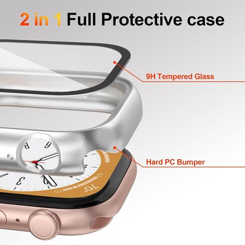 [2 علبة حزمة لوقاية شاشة Apple Watch 44 ملم سلسلة 4/5/6/SE/SE 2nd Gen مع الزجاج المقسى بشكل عام الواقي من PCER Lightweight 2 في 1 Accesitory متوافق مع الغطاء in Saudi Arabia