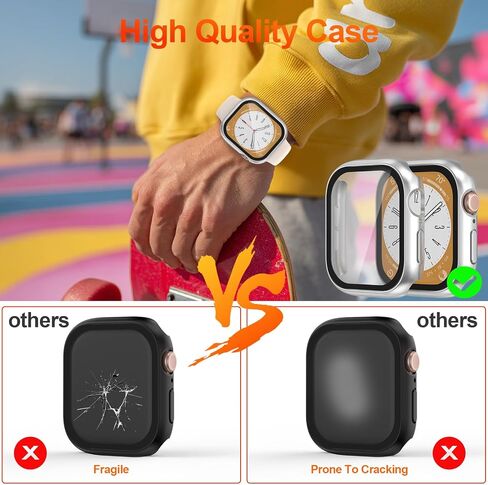 [2 علبة حزمة لوقاية شاشة Apple Watch 44 ملم سلسلة 4/5/6/SE/SE 2nd Gen مع الزجاج المقسى بشكل عام الواقي من PCER Lightweight 2 في 1 Accesitory متوافق مع الغطاء in Saudi Arabia