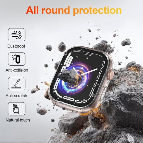 [2 علبة حزمة لوقاية شاشة Apple Watch 44 ملم سلسلة 4/5/6/SE/SE 2nd Gen مع الزجاج المقسى بشكل عام الواقي من PCER Lightweight 2 في 1 Accesitory متوافق مع الغطاء in Kuwait