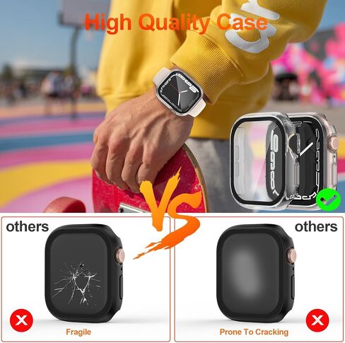 [2 علبة حزمة لوقاية شاشة Apple Watch 44 ملم سلسلة 4/5/6/SE/SE 2nd Gen مع الزجاج المقسى بشكل عام الواقي من PCER Lightweight 2 في 1 Accesitory متوافق مع الغطاء in Kuwait