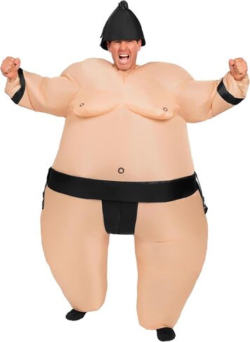 أزياء Spooktacular Creations Sumo القابلة للنفخ للبالغين، أزياء مضحكة لنفخ الهواء، زي السومو لكامل الجسم in Saudi Arabia