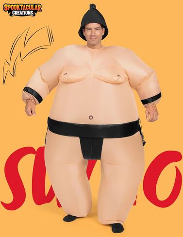 أزياء Spooktacular Creations Sumo القابلة للنفخ للبالغين، أزياء مضحكة لنفخ الهواء، زي السومو لكامل الجسم in Saudi Arabia