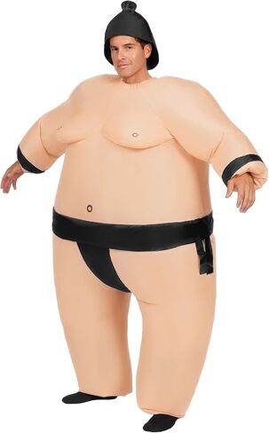 أزياء Spooktacular Creations Sumo القابلة للنفخ للبالغين، أزياء مضحكة لنفخ الهواء، زي السومو لكامل الجسم in Saudi Arabia