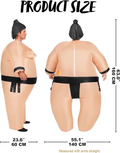 أزياء Spooktacular Creations Sumo القابلة للنفخ للبالغين، أزياء مضحكة لنفخ الهواء، زي السومو لكامل الجسم in Saudi Arabia