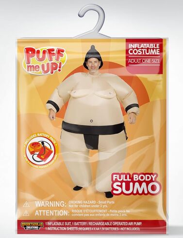 أزياء Spooktacular Creations Sumo القابلة للنفخ للبالغين، أزياء مضحكة لنفخ الهواء، زي السومو لكامل الجسم in Saudi Arabia