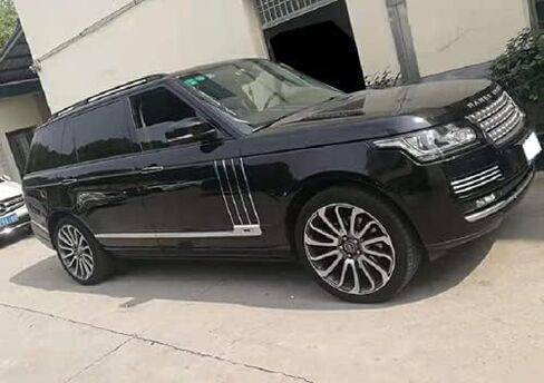 رف سقف الألومنيوم لـ Range Rover LWB 2013-2022 أشرطة العارضة لتخزين شحن الأمتعة الآمن متينة لمغامرات السفر Sliver & Black (4pcs) أ in Saudi Arabia
