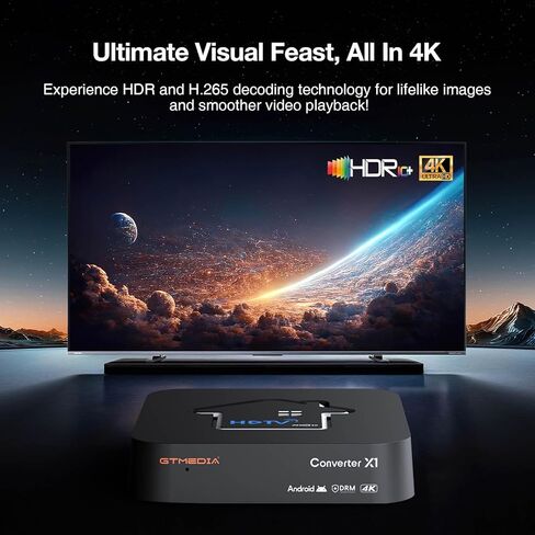 GtMedia Converter X1 Ultra-HD TV Texorder & USB Recorder-ATSC 3.0/1.0 + Clear QAM ، Wi-Fi Dual-Band ، 4K@60 in Kuwait