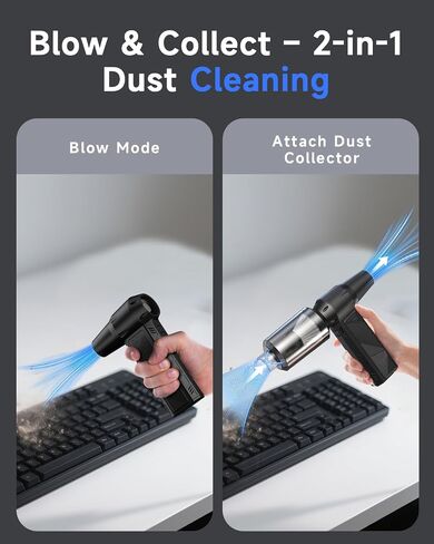 Rapair Air Duster -150000 دورة في الدقيقة Super Power 3 -Gear Cordless Air Duster & Vacuum Plainer ، منفاخ هواء قابل لإعادة الشحن السريع للكمبيوتر ولوحة المفاتيح والسيارة والخارجية والمنزل in Kuwait