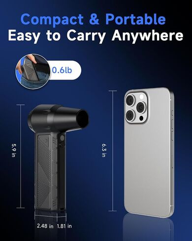 Rapair Air Duster -150000 دورة في الدقيقة Super Power 3 -Gear Cordless Air Duster & Vacuum Plainer ، منفاخ هواء قابل لإعادة الشحن السريع للكمبيوتر ولوحة المفاتيح والسيارة والخارجية والمنزل in Kuwait