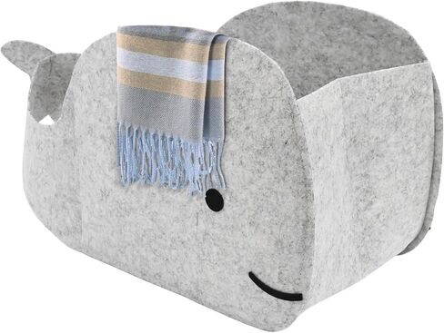 Storage Basket Felt Storage Bin Whale Shaped Collapsible & Convenient Box Organizer with Carry Handles for Home Bedroom Closet Babies Nursery Toys (Large) in Saudi Arabia