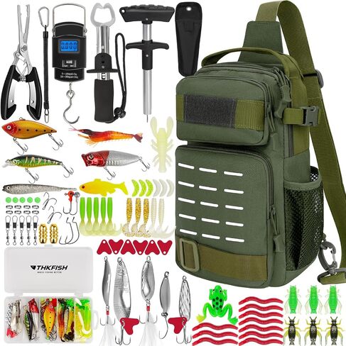 Thkfish 85pcs مجموعة أدوات صيد الأسماك ، حقيبة ظهر صيد مع صناديق معالجة ، مجموعة معالجة الصيد تشمل مجموعة أدوات التغلب in Saudi Arabia