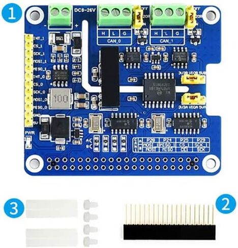 Waveshare 2-channel (2-CH) CAN CAN FD CAN HAT for Raspberry PI مع دوائر الحماية المتعددة على متن الطائرة الأصلية CAN 2.0 CAN TO THE 8MBPS DATA in Saudi Arabia